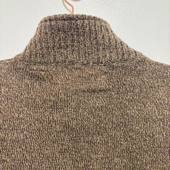Oscar De La Renta 1/4 Zip Sweater Men's Sz XL Brown Marled Sherpa Lined Collar - Picture 5 of 8